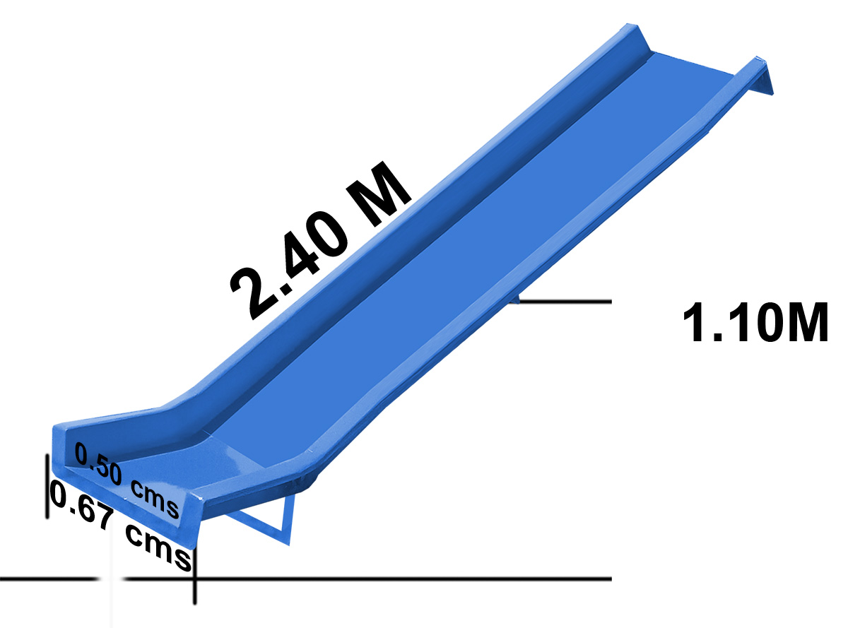 resbaladilla recta de fibra de vidrio de 2.40 mts de bajada